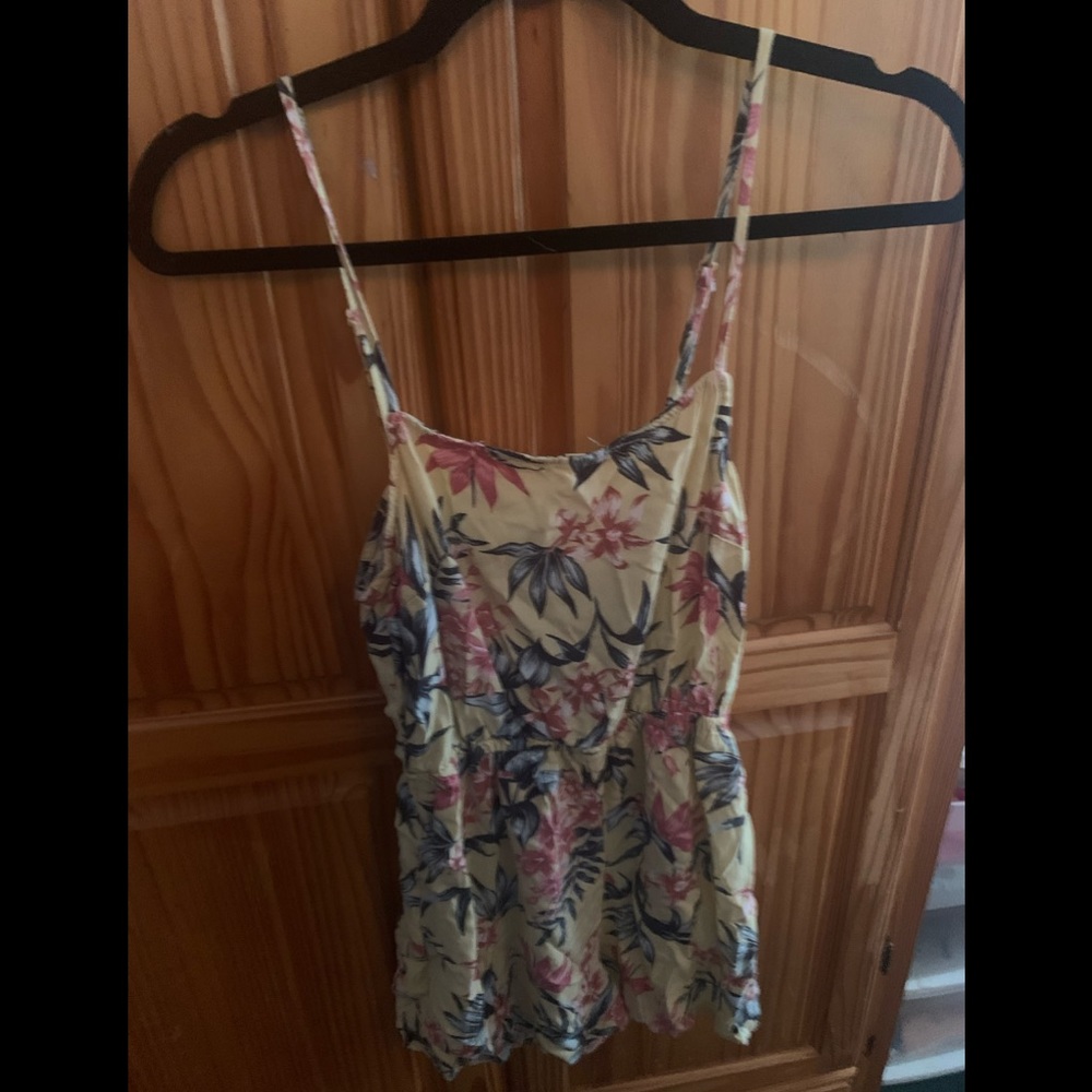 yellow tropical floral H&M Divided Romper
